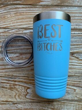 Piper Lou "Best Bitches" Polar Camel 20oz Blue Tumbler